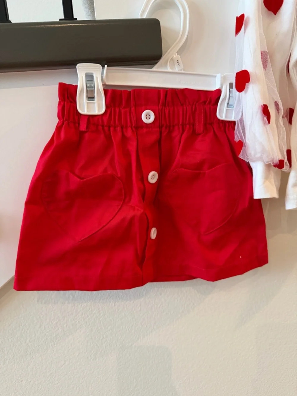 2T Red Heart Top & Skirt Set